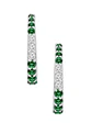 Aros Argollas Esmeraldas y Diamantes Naturales Oro Blanco 18K - Miniatura 1