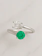 Anillo Preciosa Esmeralda y Diamante Oval en Oro Blanco 18K - Miniatura 5