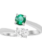Anillo Preciosa Esmeralda y Diamante Oval en Oro Blanco 18K - Miniatura 1