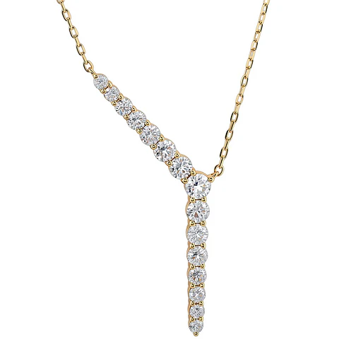 Exclusivo Collar Cascada Diamantes Naturales Oro Amarillo 18K