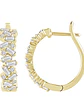 Aros Argollas Triple Diamantes Oro Amarillo 18K - Miniatura 1