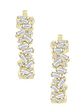 Aros Argollas Triple Diamantes Oro Amarillo 18K - Miniatura 2