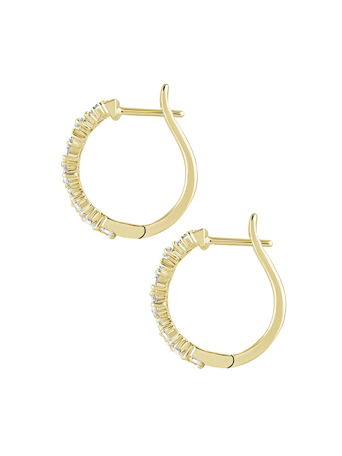 Aros Argollas Triple Diamantes Oro Amarillo 18K 3