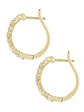 Aros Argollas Triple Diamantes Oro Amarillo 18K - Miniatura 3