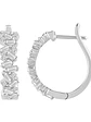 Aros Argollas Triple Diamantes Oro Blanco 18K - Miniatura 2