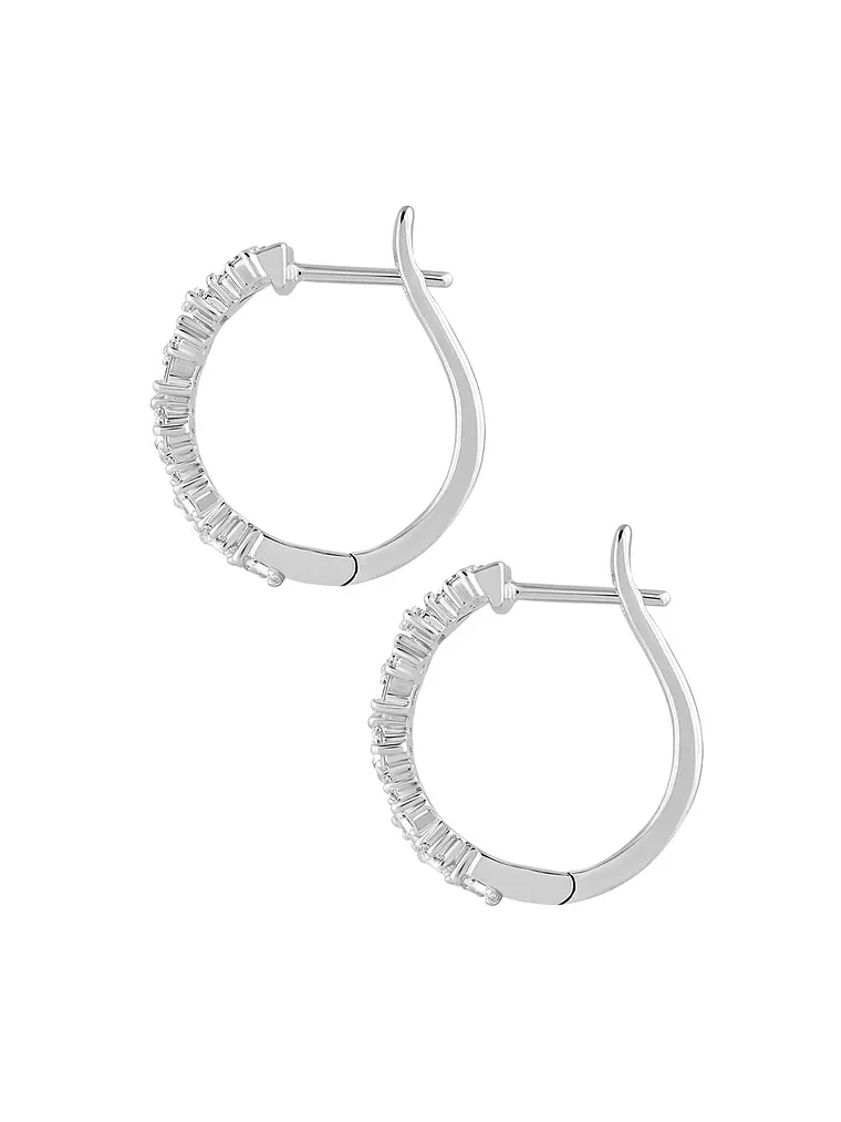 Aros Argollas Triple Diamantes Oro Blanco 18K 3
