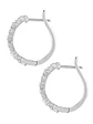 Aros Argollas Triple Diamantes Oro Blanco 18K - Miniatura 3