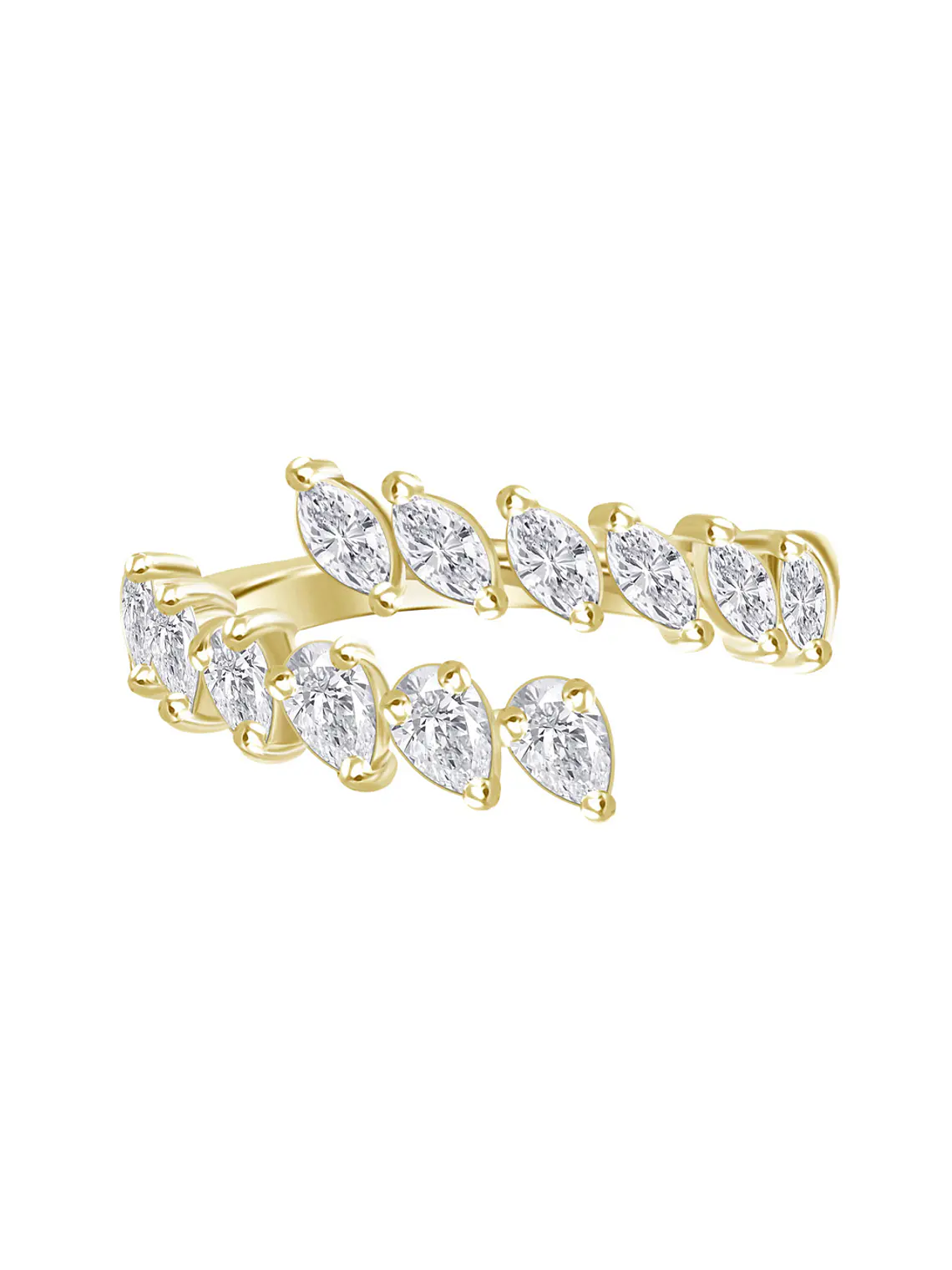 Anillo Medio Cintillo Moderno de Diamantes Fancy en Oro Amarillo 18K 1