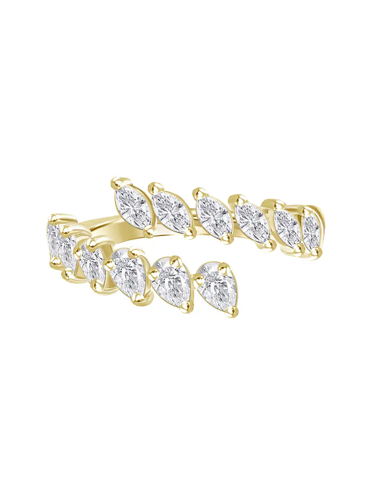 Anillo Medio Cintillo Moderno de Diamantes Fancy en Oro Amarillo 18K 1