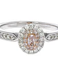Anillo Forma Oval Diamantes Rosados Naturales Oro Blanco 18K - Miniatura 1