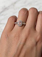 Anillo Forma Oval Diamantes Rosados Naturales Oro Blanco 18K - Miniatura 2