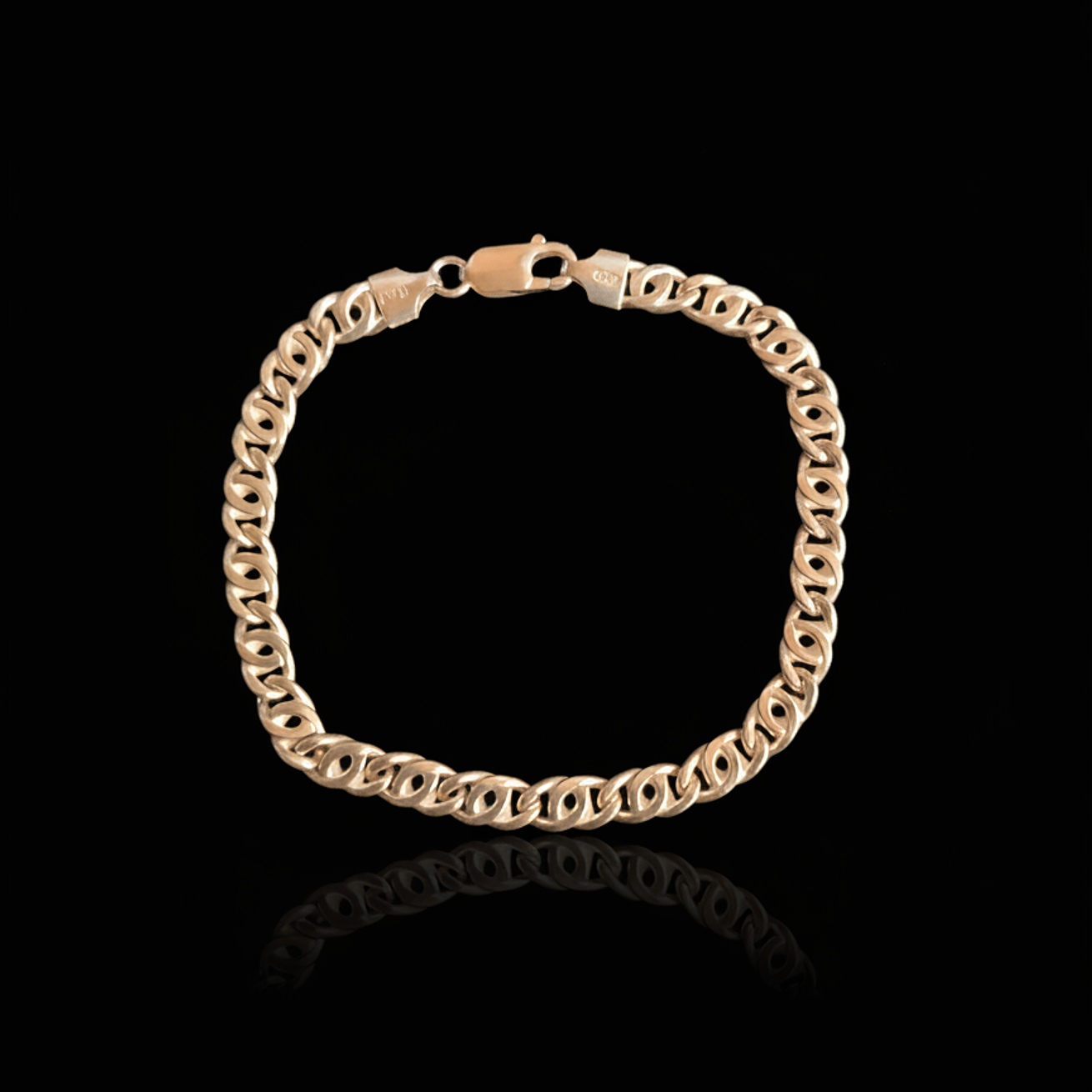 Pulsera de plata eslabón doble plata 925 italiana 1