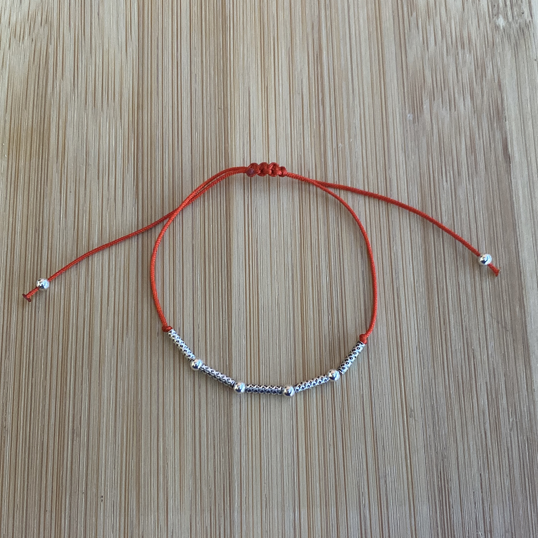 Pulsera de hilo rojo con plata 925 1
