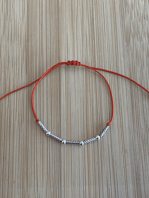 Pulsera de hilo rojo con plata 925