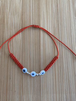 Pulsera de hilo Roja con ojos turco
