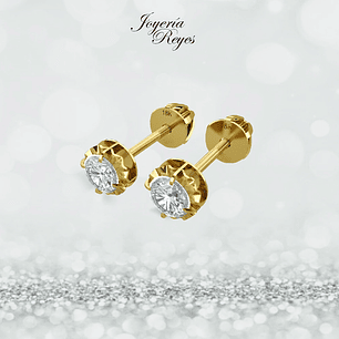 Aros Chatón oro rosado o amarillo 18 kilates 1.0 grs aprox.