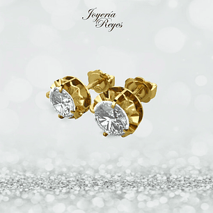 Aros Chatón oro rosado o amarillo 18 kilates 1.9 grs aprox