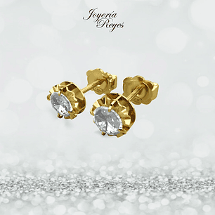 Aros Chatón oro rosado o amarillo 18 kilates 1.6 grs aprox