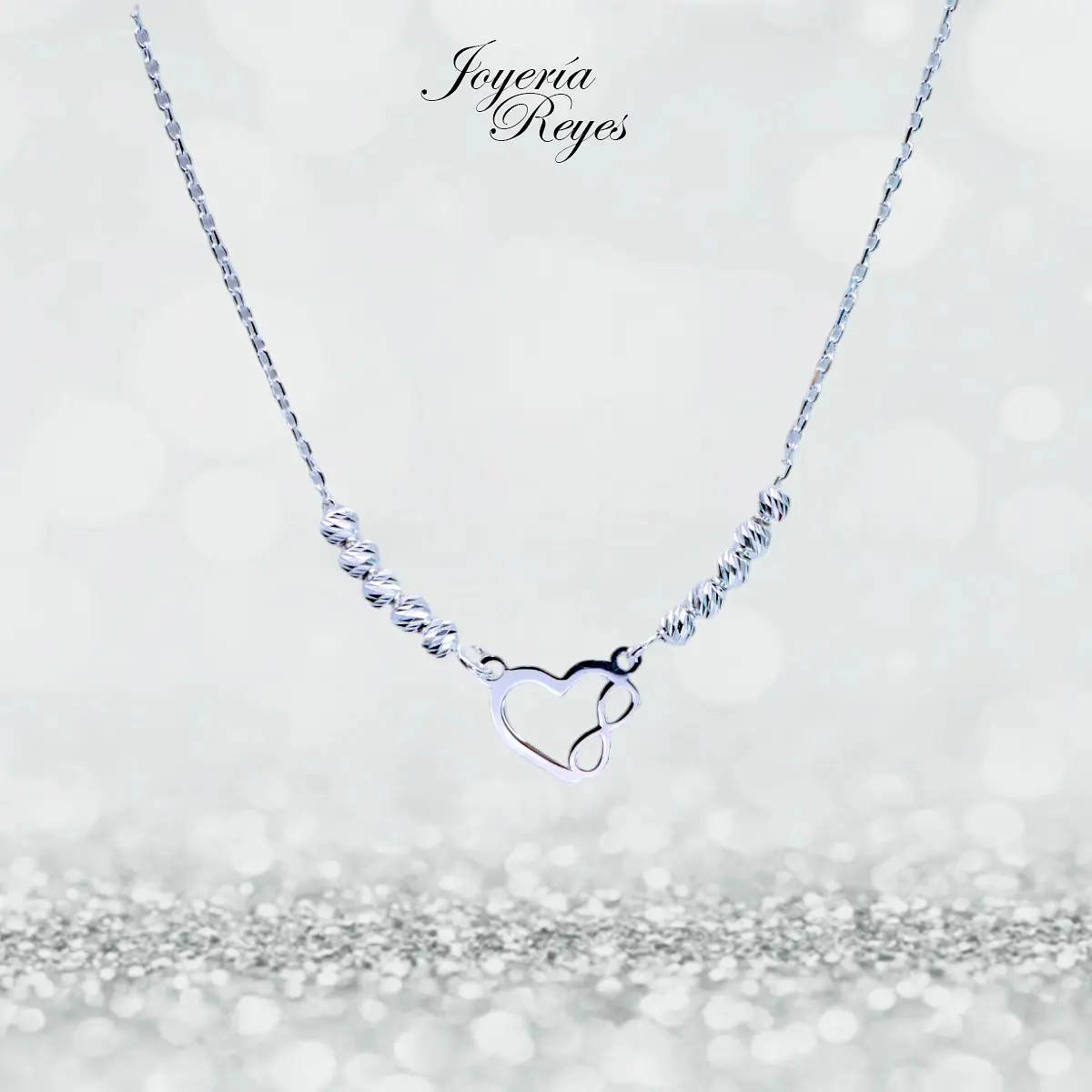 GENERICO Collar Infinito Plata 925 Corazón Mujer Colgante Elegante