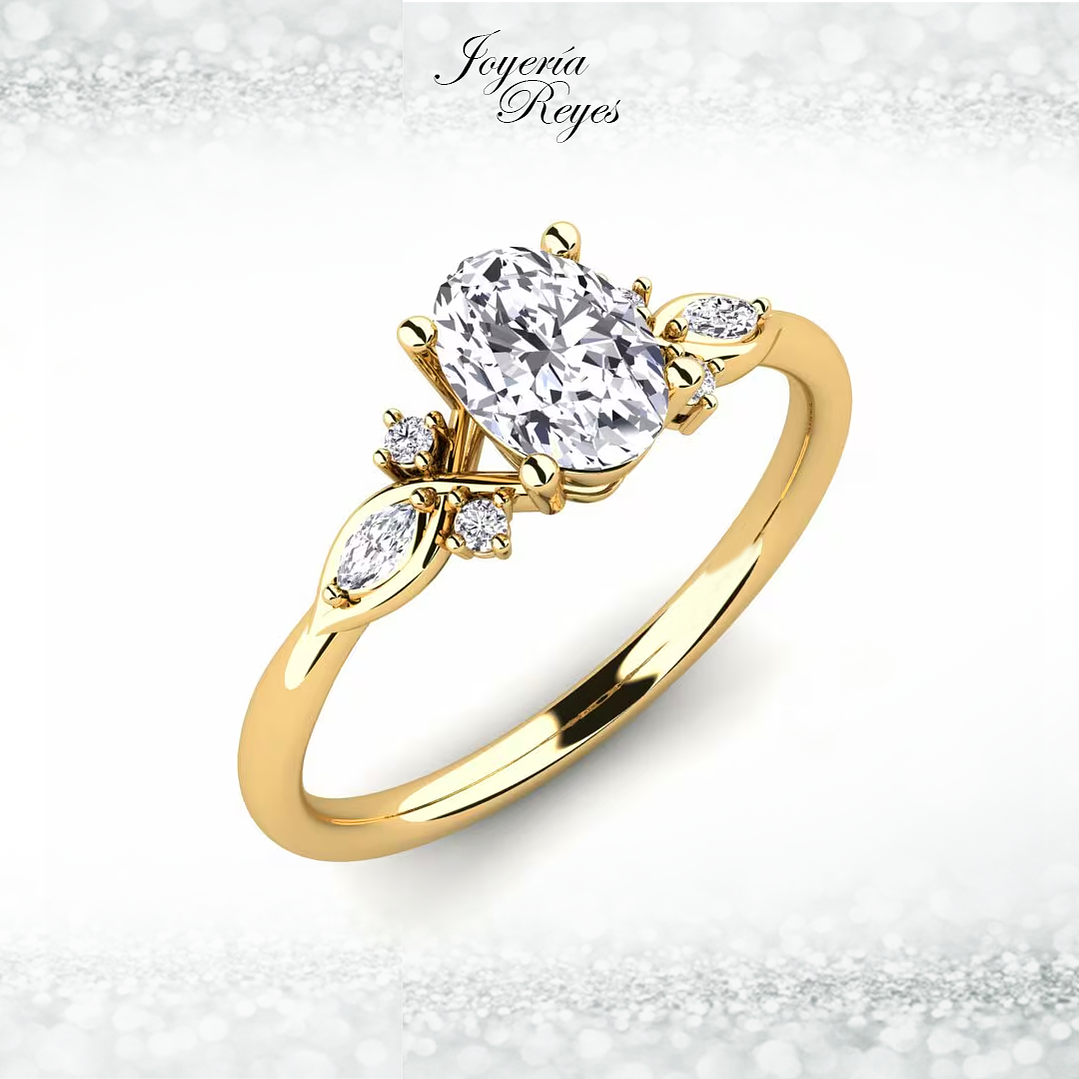 Anillo de compromiso Oro Amarillo 18 kilates, con circón - SE ENVIAN A FABRICAR PREVIO PRESUPUESTO 1