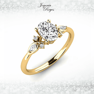 Anillo de compromiso Oro Amarillo 18 kilates, con circón - SE ENVIAN A FABRICAR PREVIO PRESUPUESTO