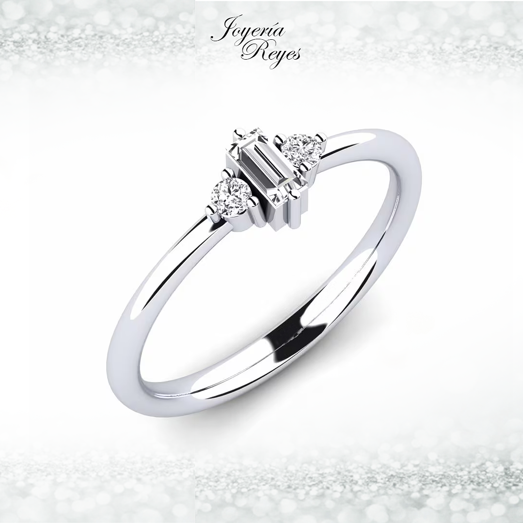 Anillo de compromiso Oro Blanco 18 kilates, con circón - SE ENVIAN A FABRICAR PREVIO PRESUPUESTO 1