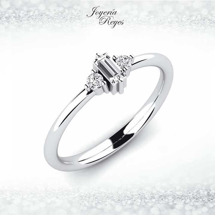 Anillo de compromiso Oro Blanco 18 kilates, con circón - SE ENVIAN A FABRICAR PREVIO PRESUPUESTO 1