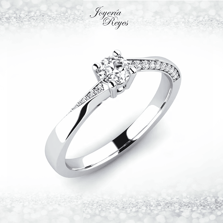 Anillo de compromiso Oro Blanco 18 kilates, con circón - SE ENVIAN A FABRICAR PREVIO PRESUPUESTO 1