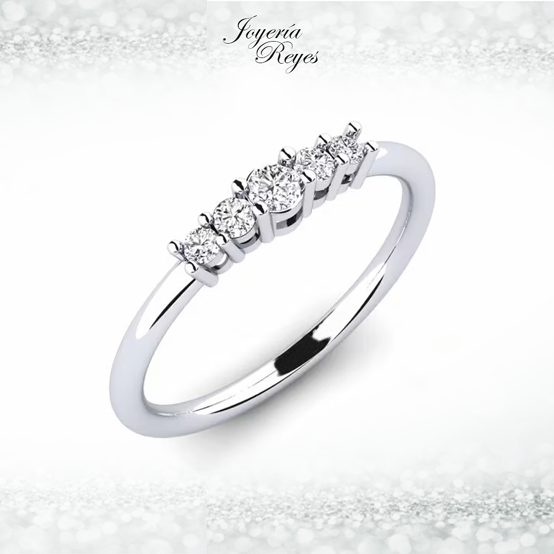 Anillo de compromiso Oro Blanco 18 kilates, con circón - SE ENVIAN A FABRICAR PREVIO PRESUPUESTO 1