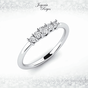 Anillo de compromiso Oro Blanco 18 kilates, con circón - SE ENVIAN A FABRICAR PREVIO PRESUPUESTO