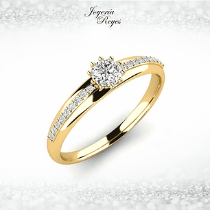 Anillo de compromiso Oro Amarillo 18 kilates, con circón - SE ENVIAN A FABRICAR PREVIO PRESUPUESTO