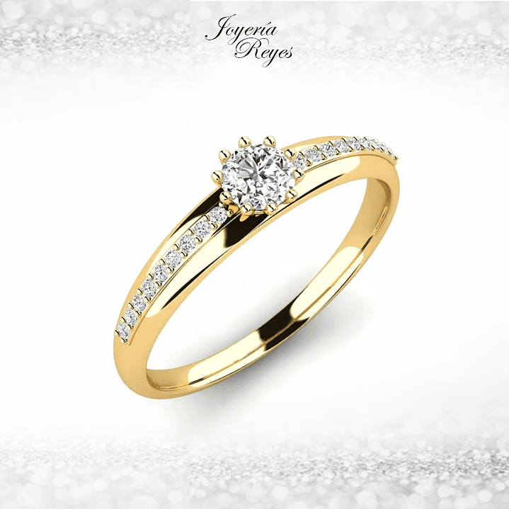 Anillo de compromiso Oro Amarillo 18 kilates, con circón - SE ENVIAN A FABRICAR PREVIO PRESUPUESTO 1