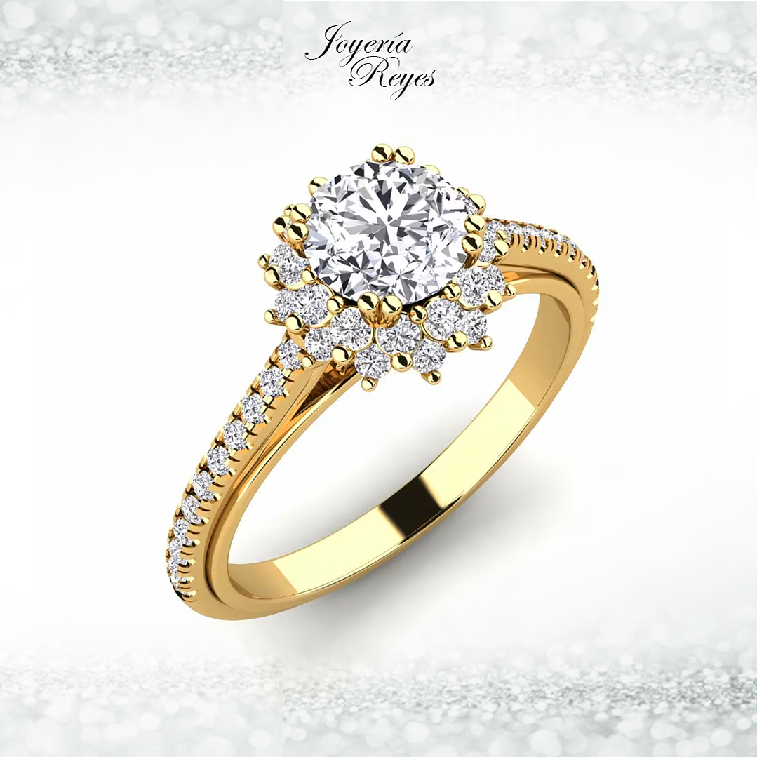Anillo de compromiso Oro Amarillo 18 kilates, con circón - SE ENVIAN A FABRICAR PREVIO PRESUPUESTO 1