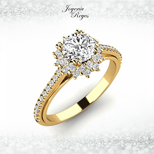 Anillo de compromiso Oro Amarillo 18 kilates, con circón - SE ENVIAN A FABRICAR PREVIO PRESUPUESTO