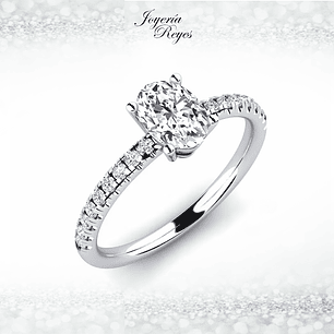 Anillo de compromiso Oro Blanco 18 kilates, con circones - SE ENVIAN A FABRICAR PREVIO PRESUPUESTO