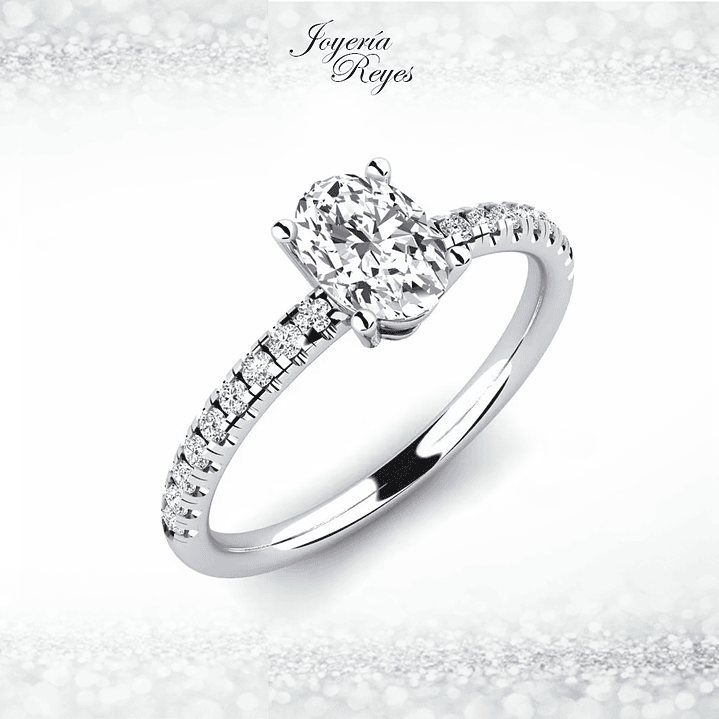 Anillo de compromiso Oro Blanco 18 kilates, con circones - SE ENVIAN A FABRICAR PREVIO PRESUPUESTO 1