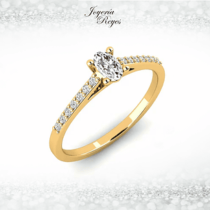 Anillo de compromiso Oro Amarillo 18 kilates, con circones - SE ENVIAN A FABRICAR PREVIO PRESUPUESTO