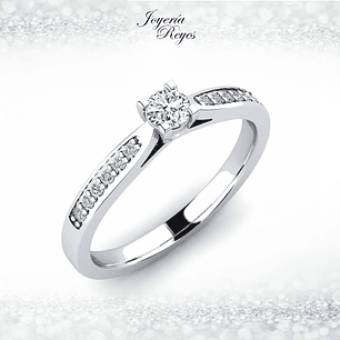 Anillo de compromiso Oro Blanco 18 kilates, con circones - SE ENVIAN A FABRICAR PREVIO PRESUPUESTO