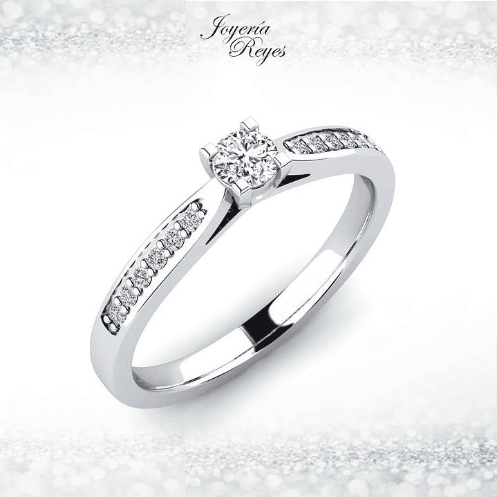 Anillo de compromiso Oro Blanco 18 kilates, con circones - SE ENVIAN A FABRICAR PREVIO PRESUPUESTO 1