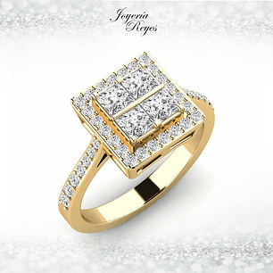 Anillo de compromiso Oro Amarillo 18 kilates, con circones - SE ENVIAN A FABRICAR PREVIO PRESUPUESTO