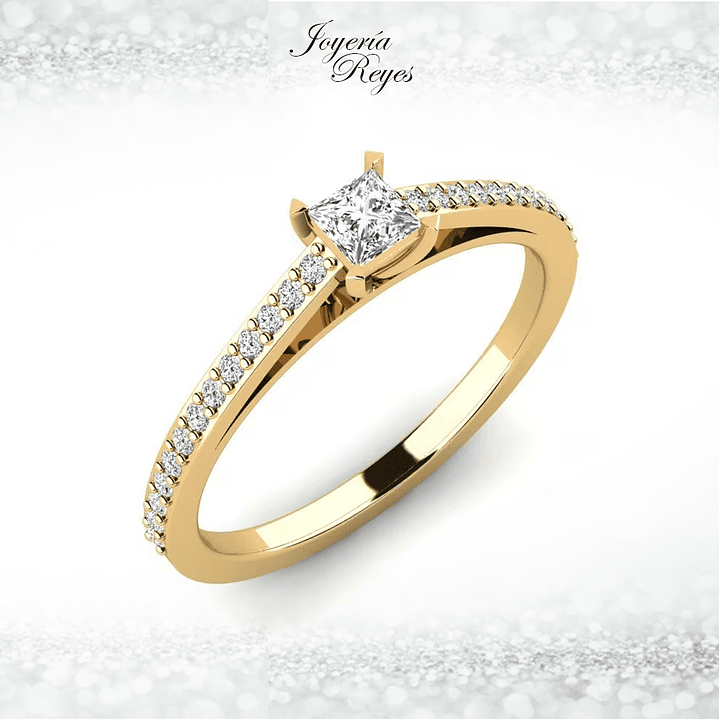 Anillo de compromiso Oro Amarillo 18 kilates, con circones - SE ENVIAN A FABRICAR PREVIO PRESUPUESTO 1