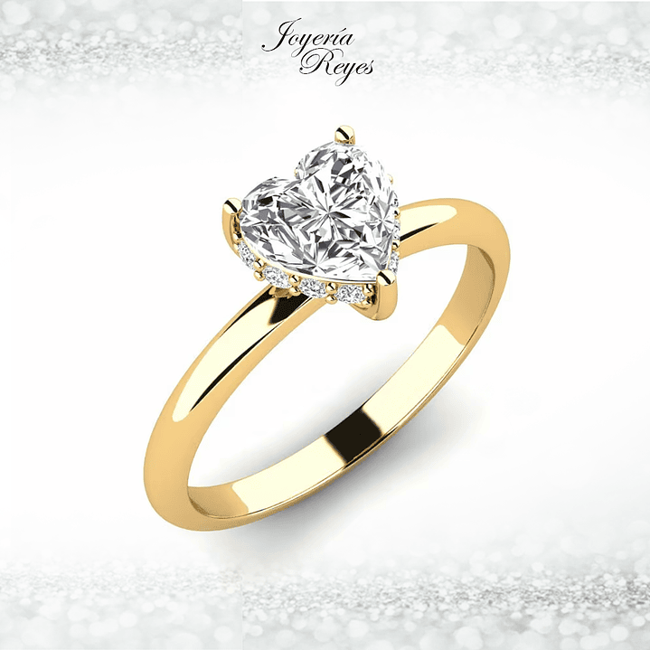 Anillo de compromiso Oro Amarillo 18 kilates, con circón - SE ENVIAN A FABRICAR PREVIO PRESUPUESTO 1