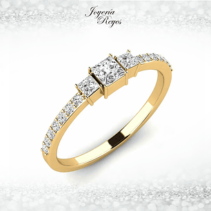 Anillo de compromiso Oro Amarillo 18 kilates, con circones - SE ENVIAN A FABRICAR PREVIO PRESUPUESTO