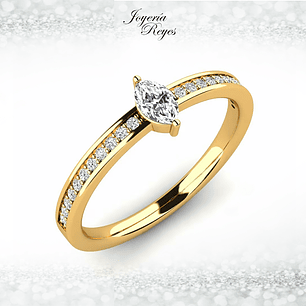 Anillo de compromiso Oro Amarillo 18 kilates, con circones - SE ENVIAN A FABRICAR PREVIO PRESUPUESTO