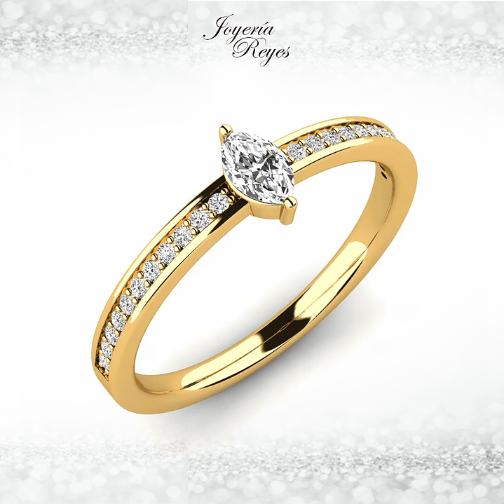 Anillo de compromiso Oro Amarillo 18 kilates, con circones - SE ENVIAN A FABRICAR PREVIO PRESUPUESTO 1