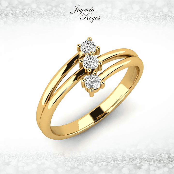 Anillo de compromiso Oro Amarillo 18 kilates, con circones - SE ENVIAN A FABRICAR PREVIO PRESUPUESTO 1