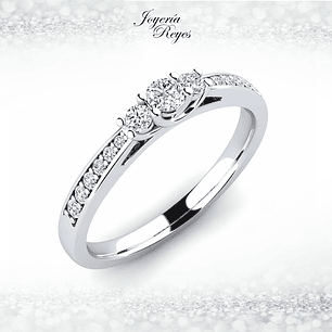 Anillo de compromiso Oro Blanco 18 kilates, con circones - SE ENVIAN A FABRICAR PREVIO PRESUPUESTO