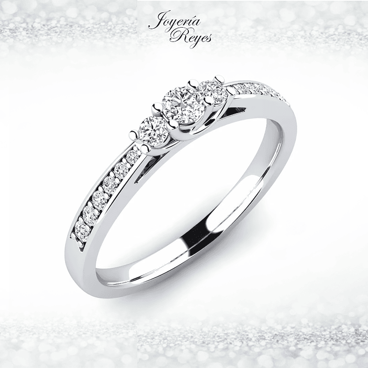 Anillo de compromiso Oro Blanco 18 kilates, con circones - SE ENVIAN A FABRICAR PREVIO PRESUPUESTO 1
