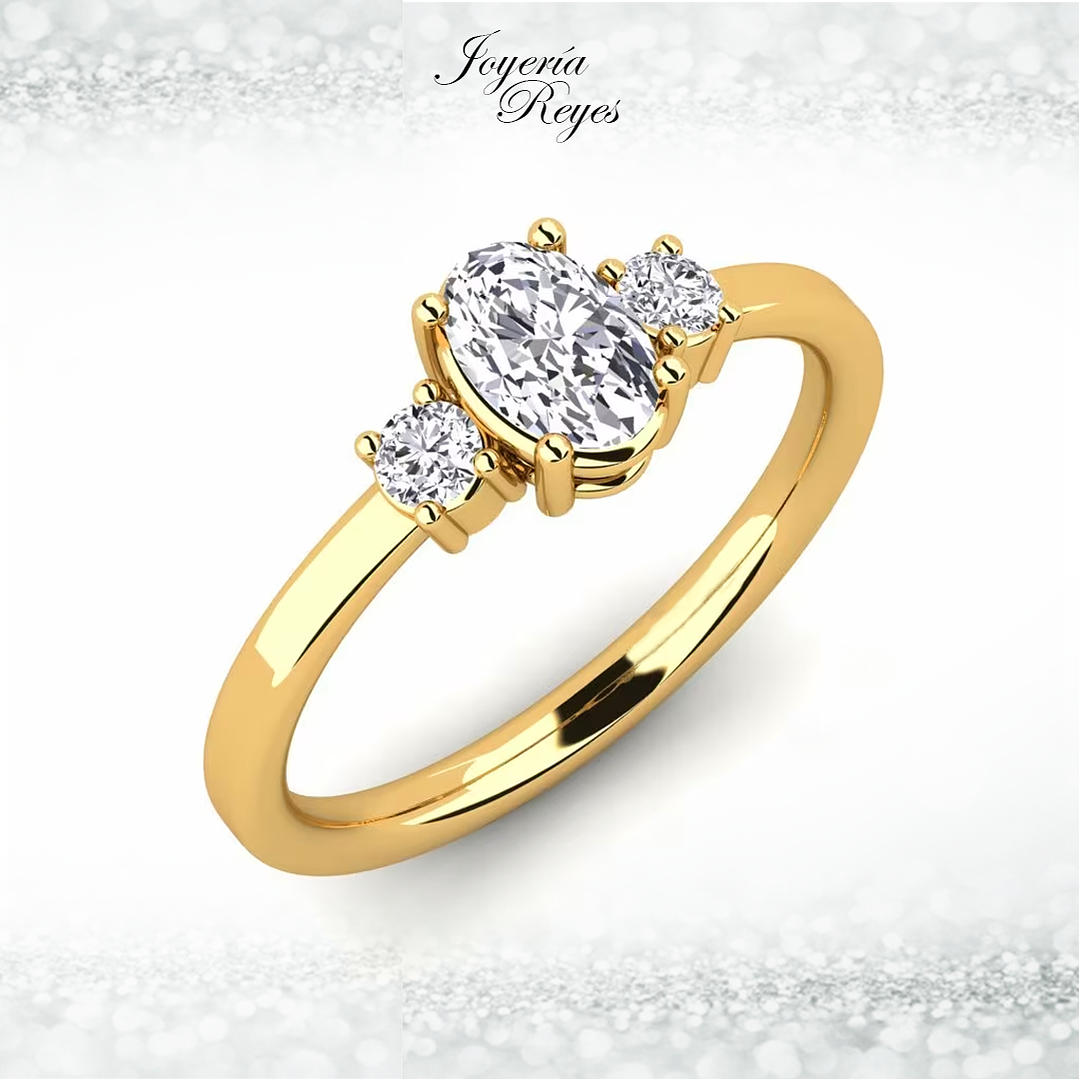 Anillo de compromiso Oro Amarillo 18 kilates, con circones - SE ENVIAN A FABRICAR PREVIO PRESUPUESTO 1