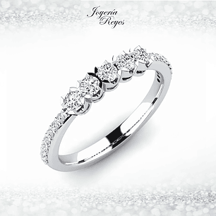 Anillo de compromiso Oro Blanco 18 kilates, con circones - SE ENVIAN A FABRICAR PREVIO PRESUPUESTO